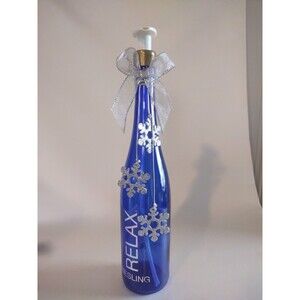 Repurposed Electric Blue Relax Champagne Bottle Soap Dispenser